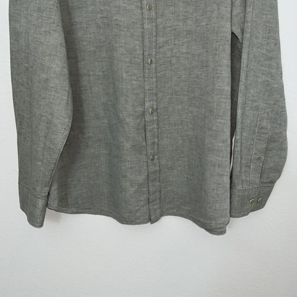 Banana Republic Mens XL(17/17.5) Linen cotton blend sage green long sleeve shirt